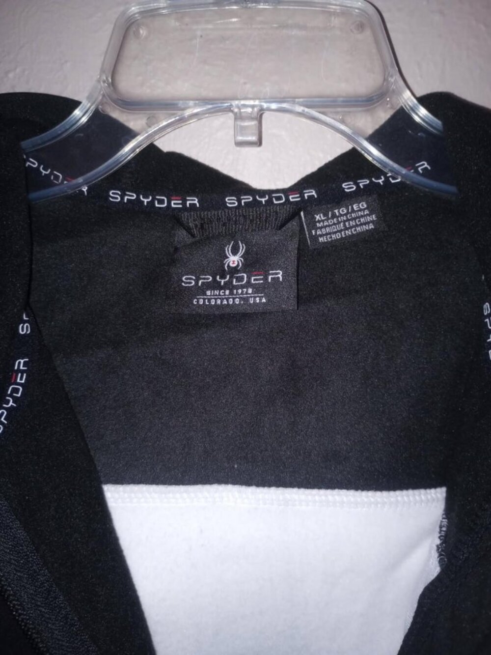 Spyder Women's Size XL Black/White Polar Fleece Hooded Full Zip Jacket NWT - Picture 5 of 7